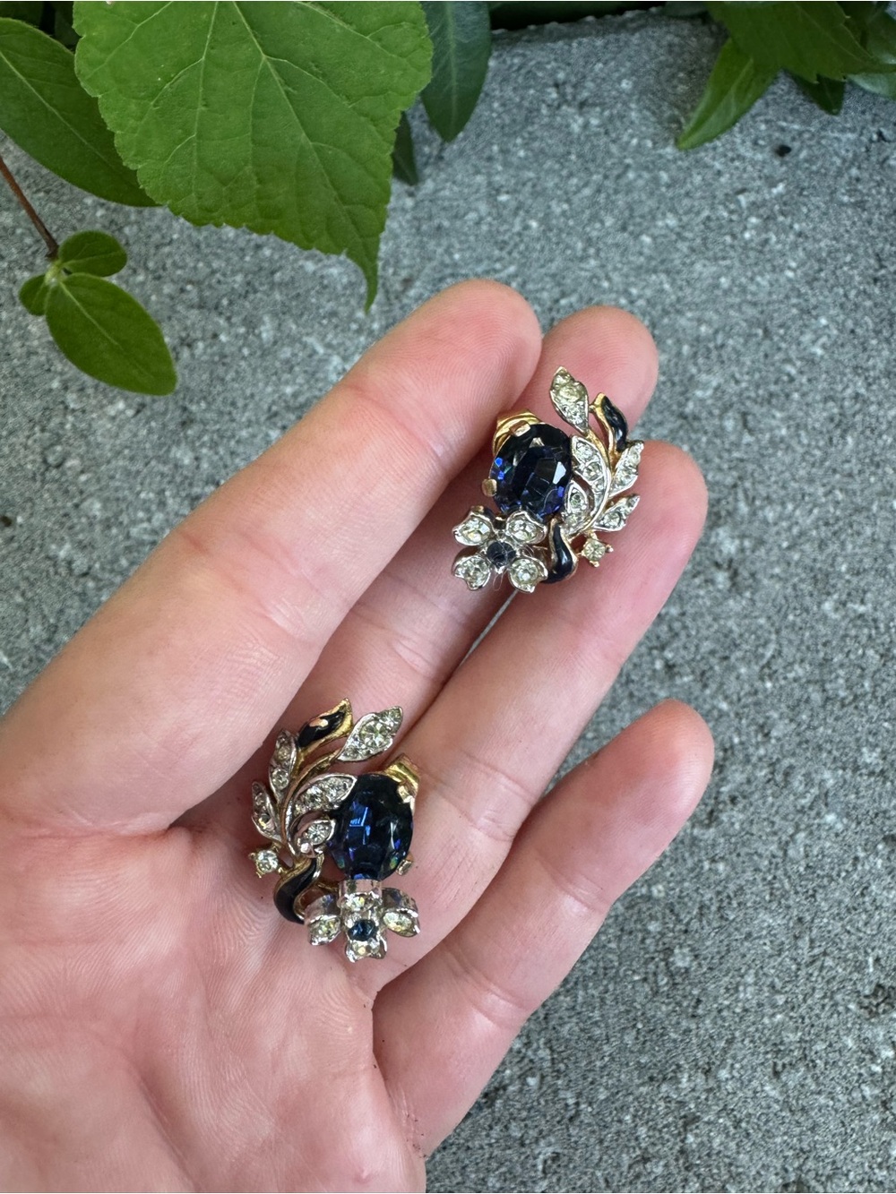 Trifari Empress Eugenie Sapphire Earrings